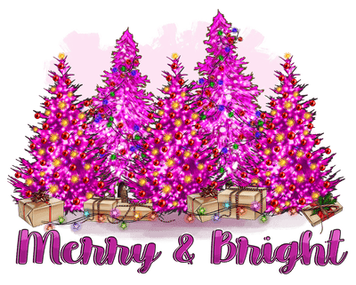 Merry And Bright Pink Tress-min DTF (direct-to-film) Transfer