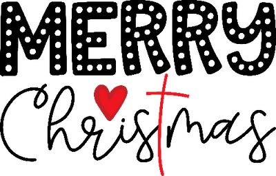 Merry Christmas Black And Red Christmas DTF (direct-to-film) Transfer