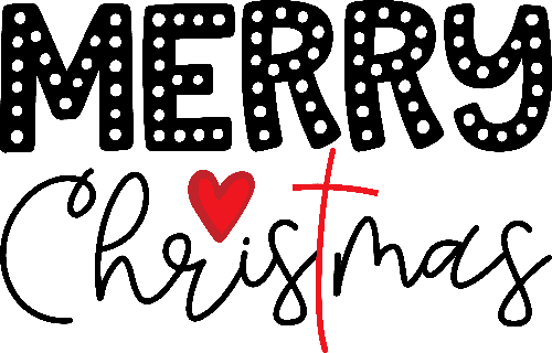 Merry Christmas Black And Red Christmas DTF (direct-to-film) Transfer