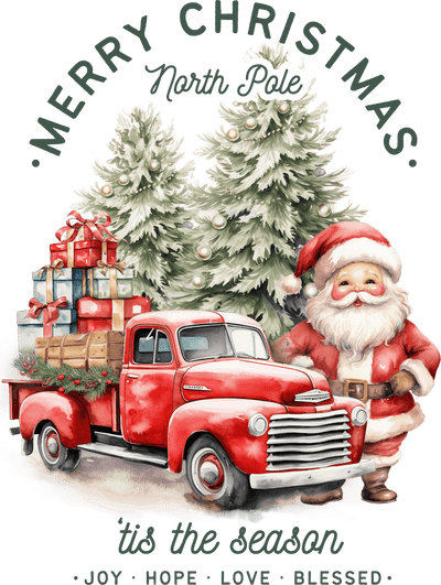 Merry Christmas Joy Hope Love Blessed Design DTF (direct-to-film) Transfer