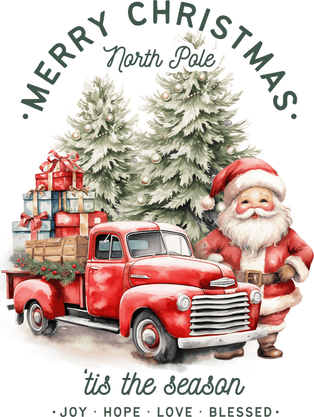 Merry Christmas Joy Hope Love Blessed Design DTF (direct-to-film) Transfer