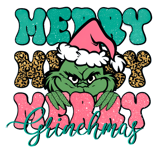 Merry Grinchmas  Green Christmas DTF (direct-to-film) Transfer