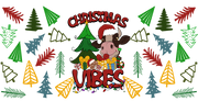 Merry christmas Vibes Cow Tree-Cow Christmas Light (2) 16oz UV DTF Libby Cup Wrap