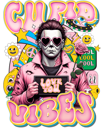 Michael Myers in Pink Cupid DTF (direct-to-film) Transfer