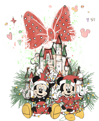 Mickey And Minnie Kind of Christmas DTF (direct-to-film) Transfer