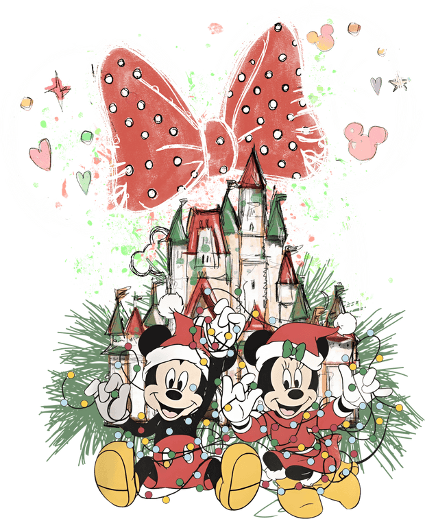 Mickey And Minnie Kind of Christmas DTF (direct-to-film) Transfer