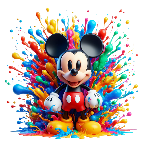 Mickey Color Drip Bright Colors DTF (direct-to-film) Transfer