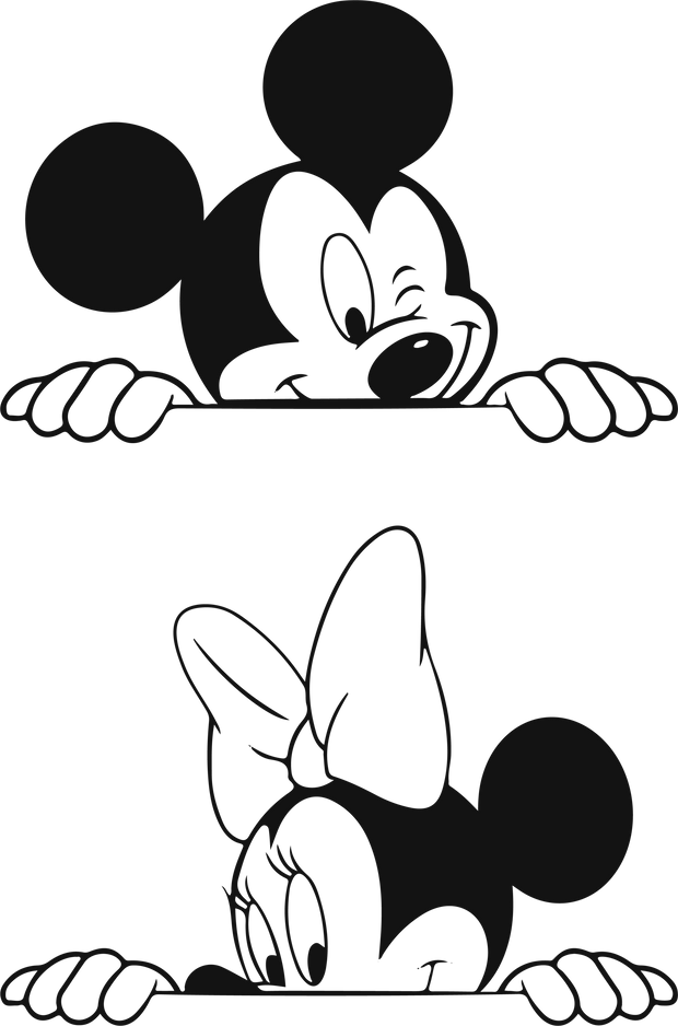 Mickey & Minnie Peek & Wink DTF (direct-to-film) Transfer