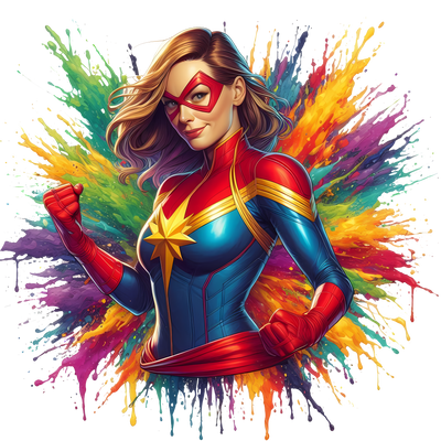 Mrs Marvel Color Drip DTF (direct-to-film) Transfer