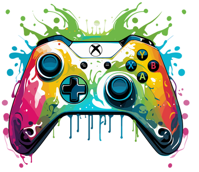 Multicolor Controller Color Drip DTF (direct-to-film) Transfer