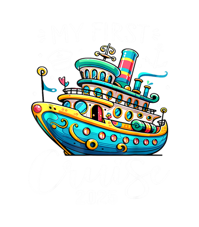 My First Cruise 2025 Colorful Ship DTF (direct-to-film) Transfer