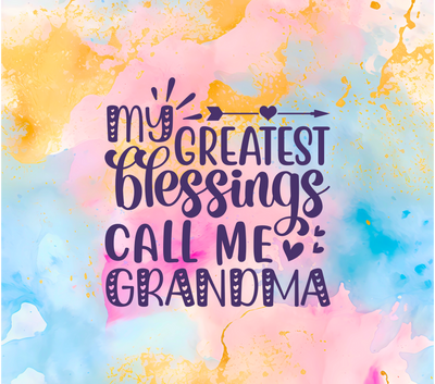 My Greatest Blessings Call Me Grandma UV DTF Wrap for 20 oz Skinny Tumbler