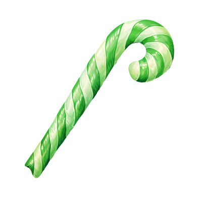 Neon Green Candy Cane DTF (direct-to-film) Transfer