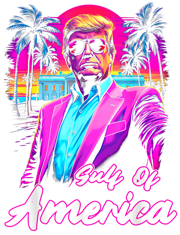 Neon Sunset & Trump Gulf of America DTF (direct-to-film) Transfer