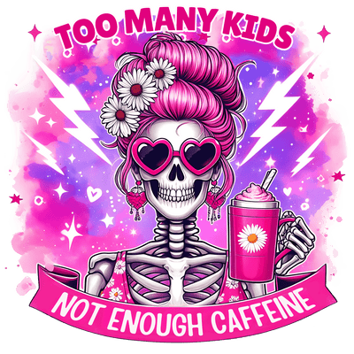 Not Enough Caffeine Sunflower Cup DTF (direct-to-film) Transfer