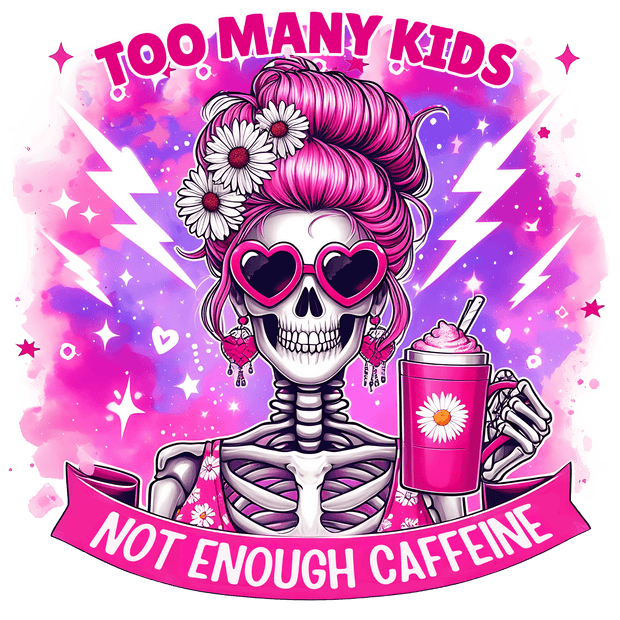 Not Enough Caffeine Sunflower Cup DTF (direct-to-film) Transfer