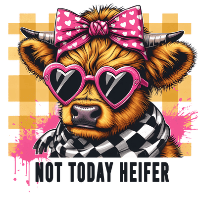Not Today Heifer in Plaid DTF (direct-to-film) Transfer