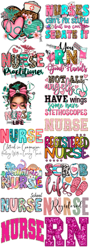 Nurses are Awesome 60x22" DTF Ready to Ship Gang Sheet