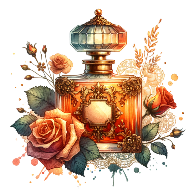 ORANGE PERFUME BOTTLE DTF (direct-to-film) Transfer