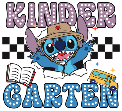 Open Book & Bus Kindergarten DTF (direct-to-film) Transfer