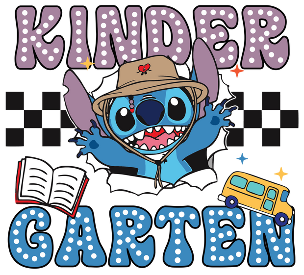 Open Book & Bus Kindergarten DTF (direct-to-film) Transfer