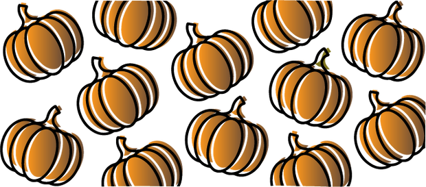 Orange Pumpkins with Black Outline 16oz UV DTF Libby Wrap