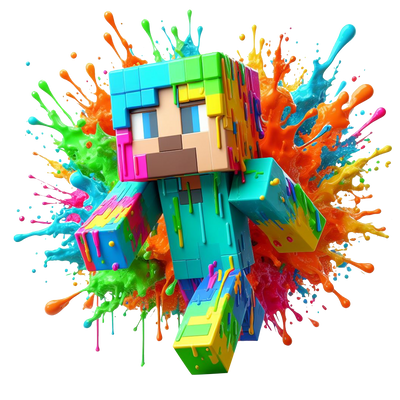 Orange Splatter Color Drip Minecraft DTF (direct-to-film) Transfer