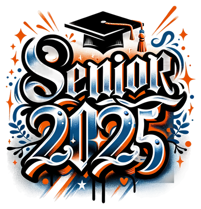 Orange Tassel Senior 2025 Airbrushed DTF (direct-to-film) Transfer