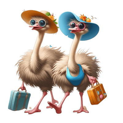 Ostrich Ladies with Bags DTF (direct-to-film) Transfer