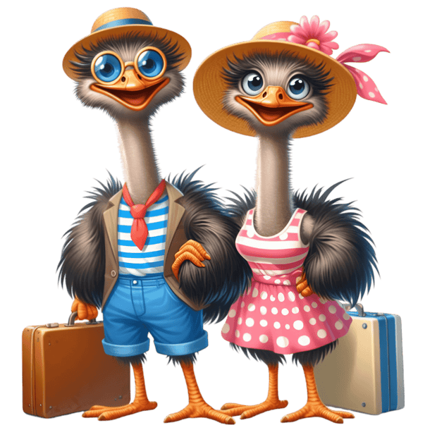 Ostrich Travelers DTF (direct-to-film) Transfer