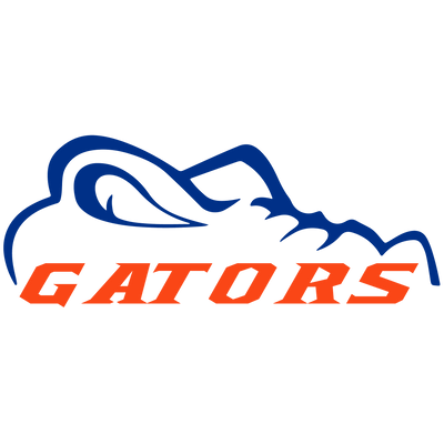 Outline of a Gator in Blue DTF (direct-to-film) Transfer