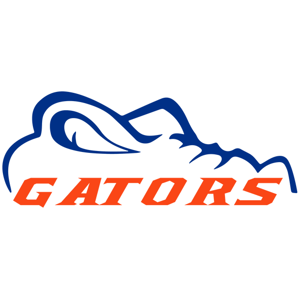 Outline of a Gator in Blue DTF (direct-to-film) Transfer