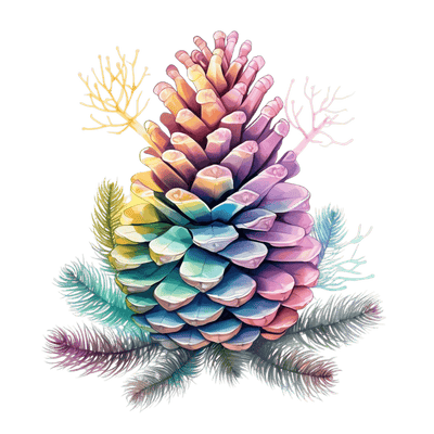 Overgrown Pastel Pinecone DTF (direct-to-film) Transfer