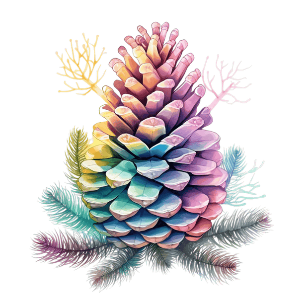 Overgrown Pastel Pinecone DTF (direct-to-film) Transfer