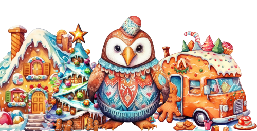 Owl Gingerbread Christmas 16oz UV DTF Libby Cup Wrap