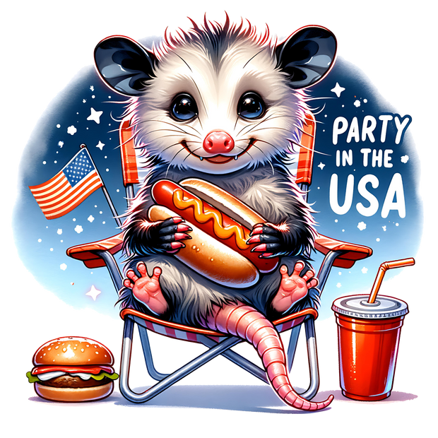 PARTY IN THE USA OPOSSUM DTF (direct-to-film) Transfer