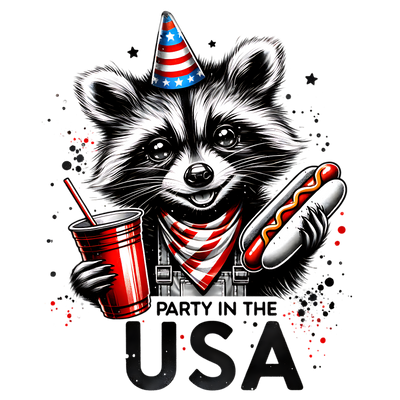 PARTY IN THE USA RACCOON DTF (direct-to-film) Transfer