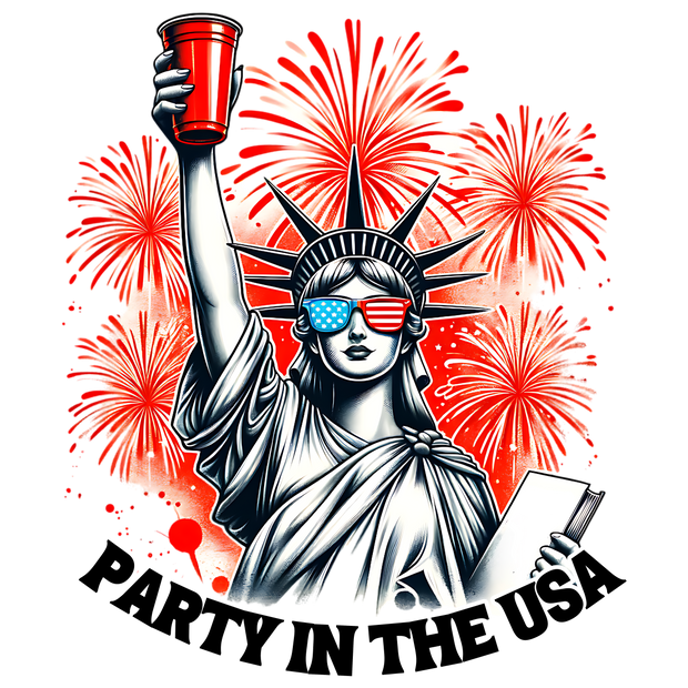 PARTY IN THE USA STATUE OF LIBERTY DTF (direct-to-film) Transfer