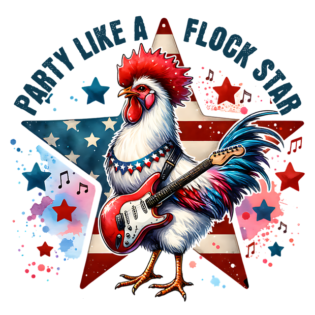 PARTY LIKE A FLOCK STAR WATERCOLOR 2 DTF (direct-to-film) Transfer