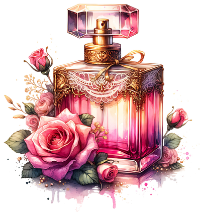 PINK PERFUME BOTTLE DTF (direct-to-film) Transfer