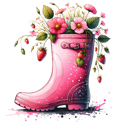 PINK RAINBOOT CLIPART DTF (direct-to-film) Transfer