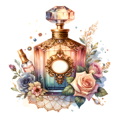 PINK TO BLUE PERFUME BOTTLE DTF (direct-to-film) Transfer