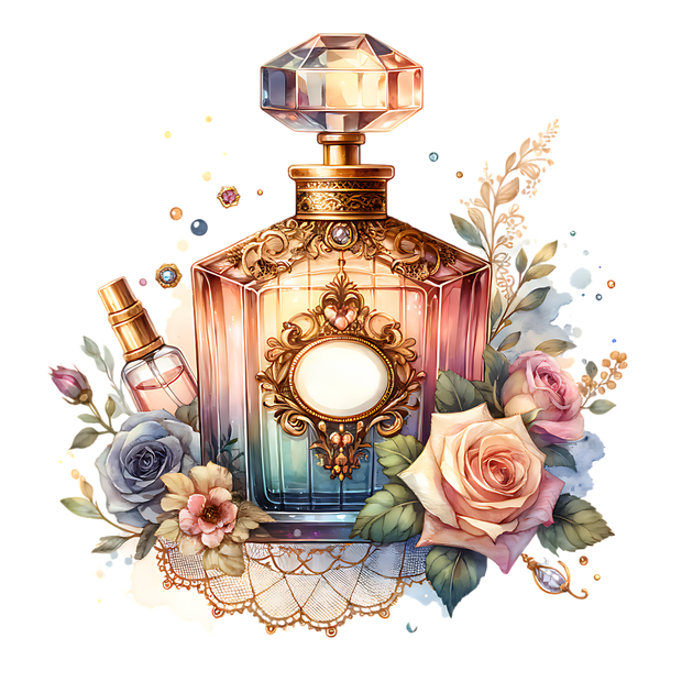 PINK TO BLUE PERFUME BOTTLE DTF (direct-to-film) Transfer