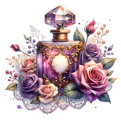 PURPLE PERFUME BOTTLE DTF (direct-to-film) Transfer
