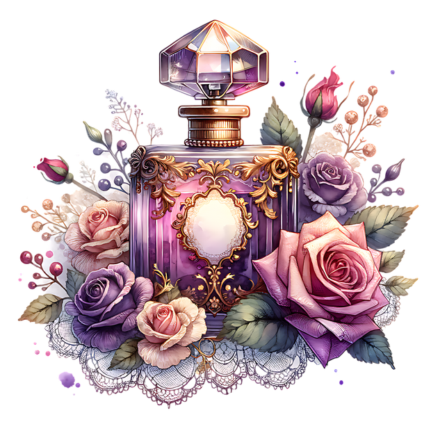 PURPLE PERFUME BOTTLE DTF (direct-to-film) Transfer