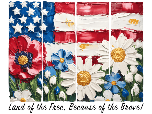 Paint Strokes USA Land of the Free DTF (direct-to-film) Transfer