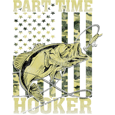 Part Time Hooker & Camo Flag DTF (direct-to-film) Transfer