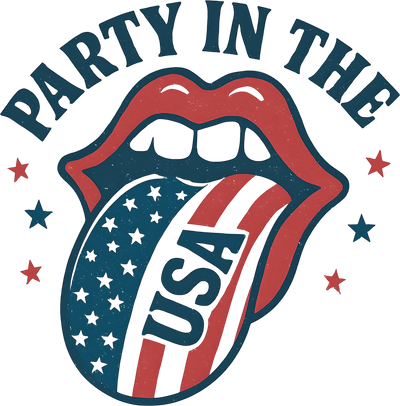Party in the USA Mouth DTF (direct-to-film) Transfer