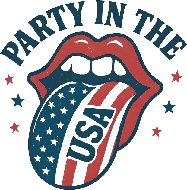 Party in the USA Mouth DTF (direct-to-film) Transfer