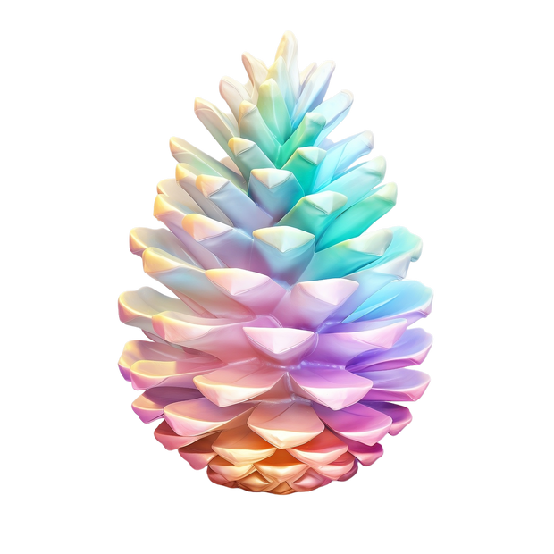 Pastel Bright Christmas Pinecone DTF (direct-to-film) Transfer